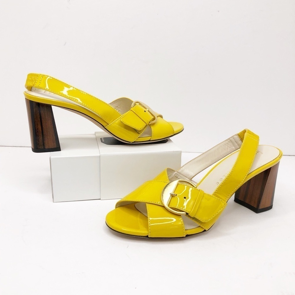 BETTYE Muller Yellow Patent leather sling back shoes - Picture 13 of 15